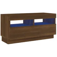 VidaXL TV-Schrank mit LED-Leuchten Braun Eichen-Optik 80x35x40 cm