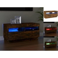 VidaXL TV-Schrank mit LED-Leuchten Räuchereiche 80x35x40 cm