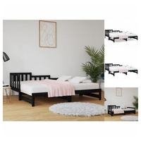 VidaXL Tagesbett Ausziehbar Schwarz 2x(90x200) cm Massivholz Kiefer