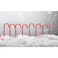 Buri LED-Lichterkette Zuckerstangen 8er-Set Weihnachtsbeleuchtung Gartenbeleuchtung