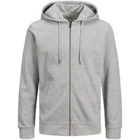 JACK & JONES Basic Reißverschlusspullover Light Grey Melange /