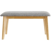 Miliboo Bank aus Hevea-Holz und hellgrauem Stoff ELION