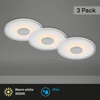 Briloner LED Einbauleuchte Einbaulampe Badlampe 3er-Set 6W Ø12cm IP44