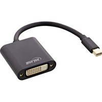 InLine Mini DisplayPort zu DVI Adapter Aluminium, schwarz, 0,15m