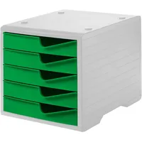 Styro Schubladenbox styroswingbox 5 Schübe grau/gecko