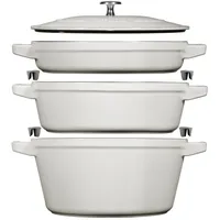 Staub Cocotte Kochtopfset 3-tlg. weiß