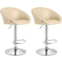 CLP 2er Set Barhocker Miami V2 Kunstleder creme