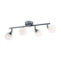 ETC Shop Deckenleuchte 4 Flammig Spotleiste Kugeln weiß Deckenlampe