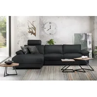KAWOLA Ecksofa XL Lola Leder Recamiere links schwarz