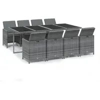 VidaXL Garten-Essgruppe 9-tlg. Grau