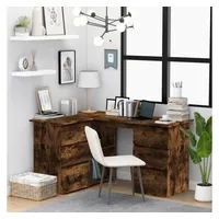 VidaXL Eckschreibtisch Räuchereiche 145x100x76 cm Holzwerkstoff