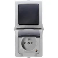 Heinrich Kopp Schuko-Steckdose Aufputz grau 1 St.