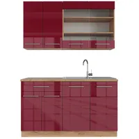 Vicco Singleküche, Bordeaux 140 cm Küchen, Schränke Spülenunterschrank Schubunterschrank