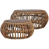 VidaXL Couchtische 2 Stk. Natur Rattan