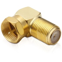 Conecto F-Verbinder, 90° Winkel-Adapter, F-Stecker auf F-Buchse, Adapter zum