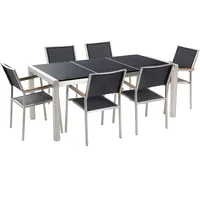Beliani Gartenmöbel Set 6-tlg. Schwarz