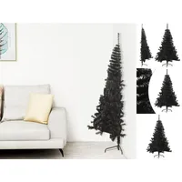 VidaXL Künstlicher Halb-Weihnachtsbaum mit Ständer Schwarz 150 cm PVC