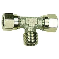 Riegler T-Einschraubverschraubung, R 1/4 a., Rohr-Außen- Ø10 mm, MS