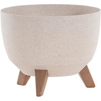 Siena Garden Pflanzgefäß Oslo beige 29 cm Kunststoff/Holzfasern auf