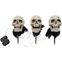 Europalms Halloween Totenköpfe mit Erdspieß, 3er-Set, 29cm