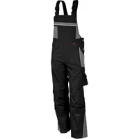 Qualitex HIGH QUALITY WORKWEAR Latzhose PRO schwarz/grau, Größe: 42