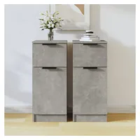VidaXL Sideboards 2 Stk. Betongrau 30x30x70 cm Holzwerkstoff
