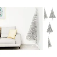 VidaXL Künstlicher Halb-Weihnachtsbaum mit Ständer Silbern 150 cm PVC