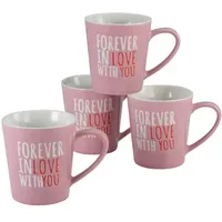 CreaTable Kaffeebecher 0,42 l Rosé 4 St.