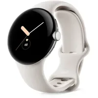 Google Pixel Watch BT polished silver Sportarmband chalk