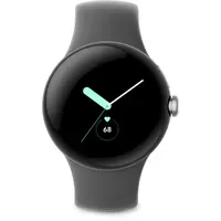 Google Pixel Watch LTE polished silver Sportarmband charcoal