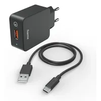 Hama 201625 Schnellladegerät mit Ladekabel USB-C, Qualcomm®, 19,5 W,