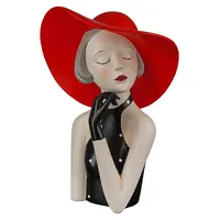 Gilde Deko Skulptur Figur Lady mit rotem Hut -