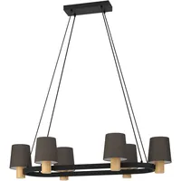 EGLO Kronleuchter Edale, Pendelleuchte Esstisch 6-flammig, ovale Hängelampe, Esszimmerlampe