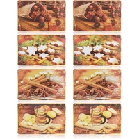 COM-FOUR® 8X Platzmatte für Weihnachten - Platzset mit Advents-Motiv