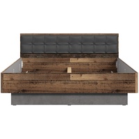 Forte Clif Bettanlage, Old Wood Vintage Betonoptik Dunkelgrau, 209,9