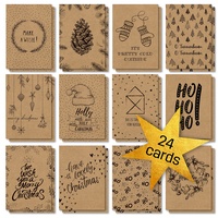 Sigel DS700 Weihnachts-Postkarten-Set "Natural Christmas", A6, 24 Karten, Kraftpapier,