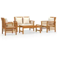VidaXL 4-tlg. Garten-Lounge-Set mit Kissen Massivholz Akazie