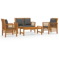 VidaXL 4-tlg. Garten-Lounge-Set mit Kissen Massivholz Akazie