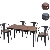 Mendler Einzelst�ck | Esszimmer-Set HWC-H10, 4x Esszimmerstuhl Esszimmertisch, Ulme