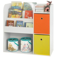 SoBuy Kinderregal mit 5 Ablagefächern und 2 Stoffboxen Spielzeugregal