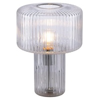 Paul Neuhaus Tischleuchte Fungus transparent, Glas, 34 cm