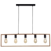 Just light. Pendelleuchte Hängelampe Deckenleuchte Esszimmerleuchte Holz schwarz