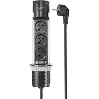 Sygonix SY-4997104 Steckdosenturm Schwarz, Edelstahl Schutzkontakt 1 St.