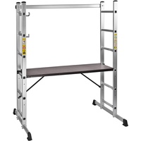 DEMA - 3in1 Alu Gerüstleiter Leiter Fahrgerüst Arbeitsgerüst Kleingerüst