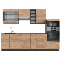 Vicco Küchenzeile Fame-Line Anthrazit Eiche 280cm modern Küchen Schränke