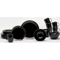 VAN WELL Kombiservice GLAMOUR BLACK 24-teilig für 6 Personen