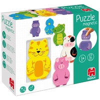 JUMBO Spiele Magnetisches Holzpuzzle Tiere 55234