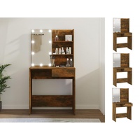VidaXL Schminktisch mit LED Räuchereiche 74,5x40x141 cm