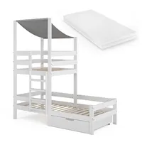 VitaliSpa Hausbett Tom 90x200 cm mit Schublade Matratze Weiß