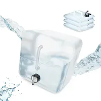 Relaxdays Faltbarer Wasserkanister 4er Set schwarz/transparent 25 cm x